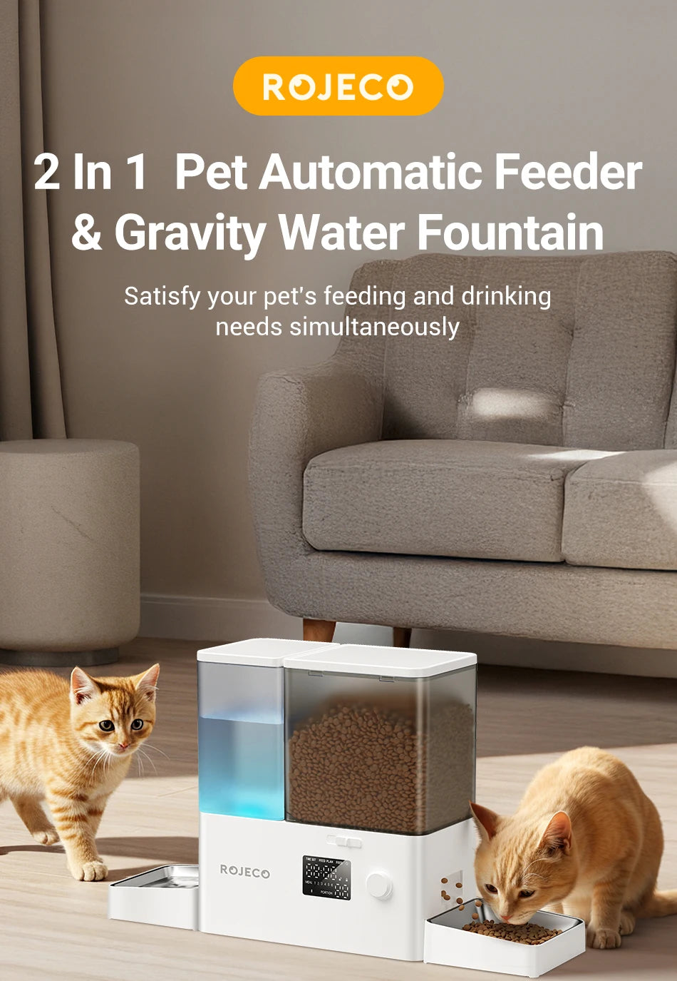 Automatic Pet Feeder Water Fountain